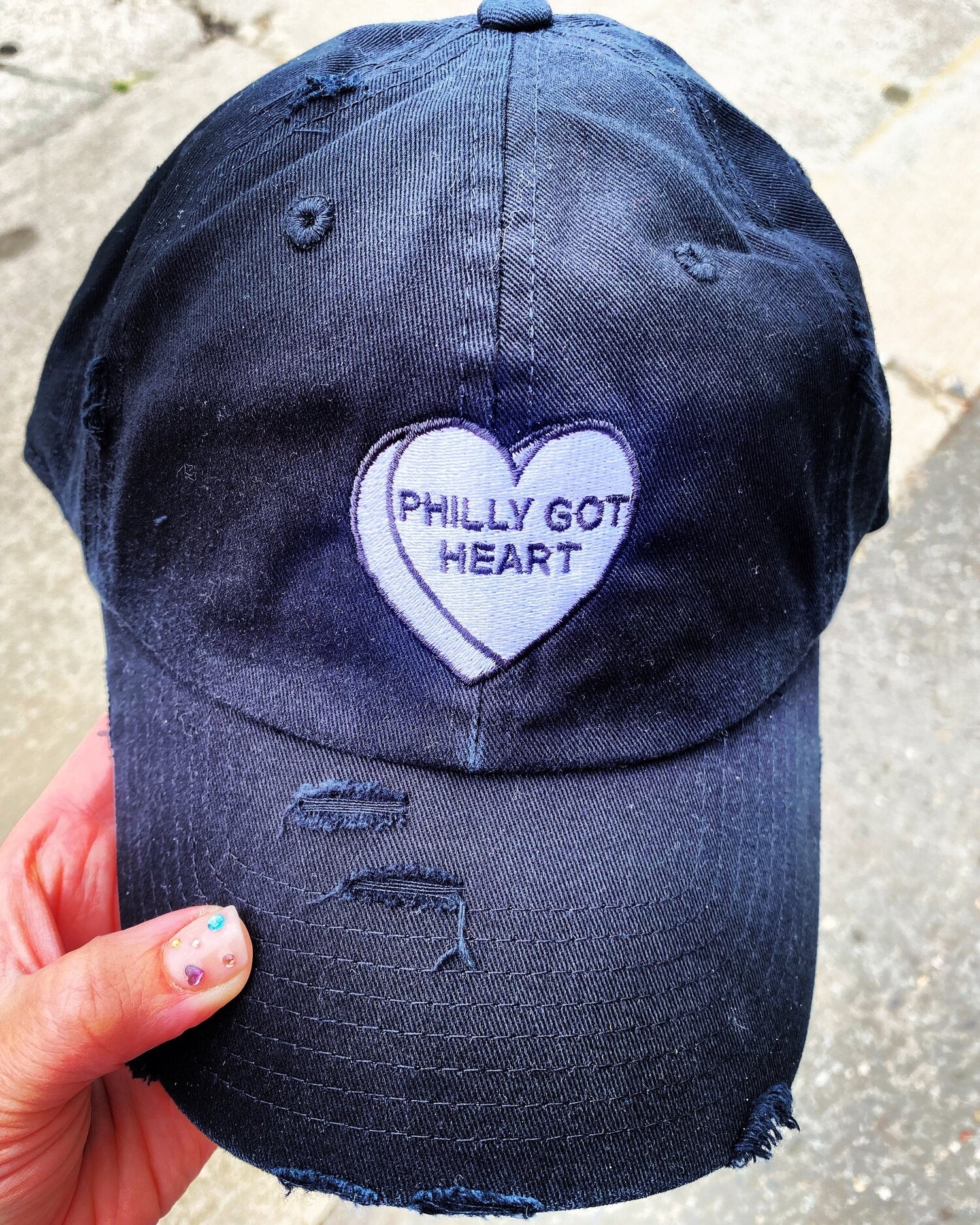 PHILLY GOT HEART Goth Heart Dad Hat, XO