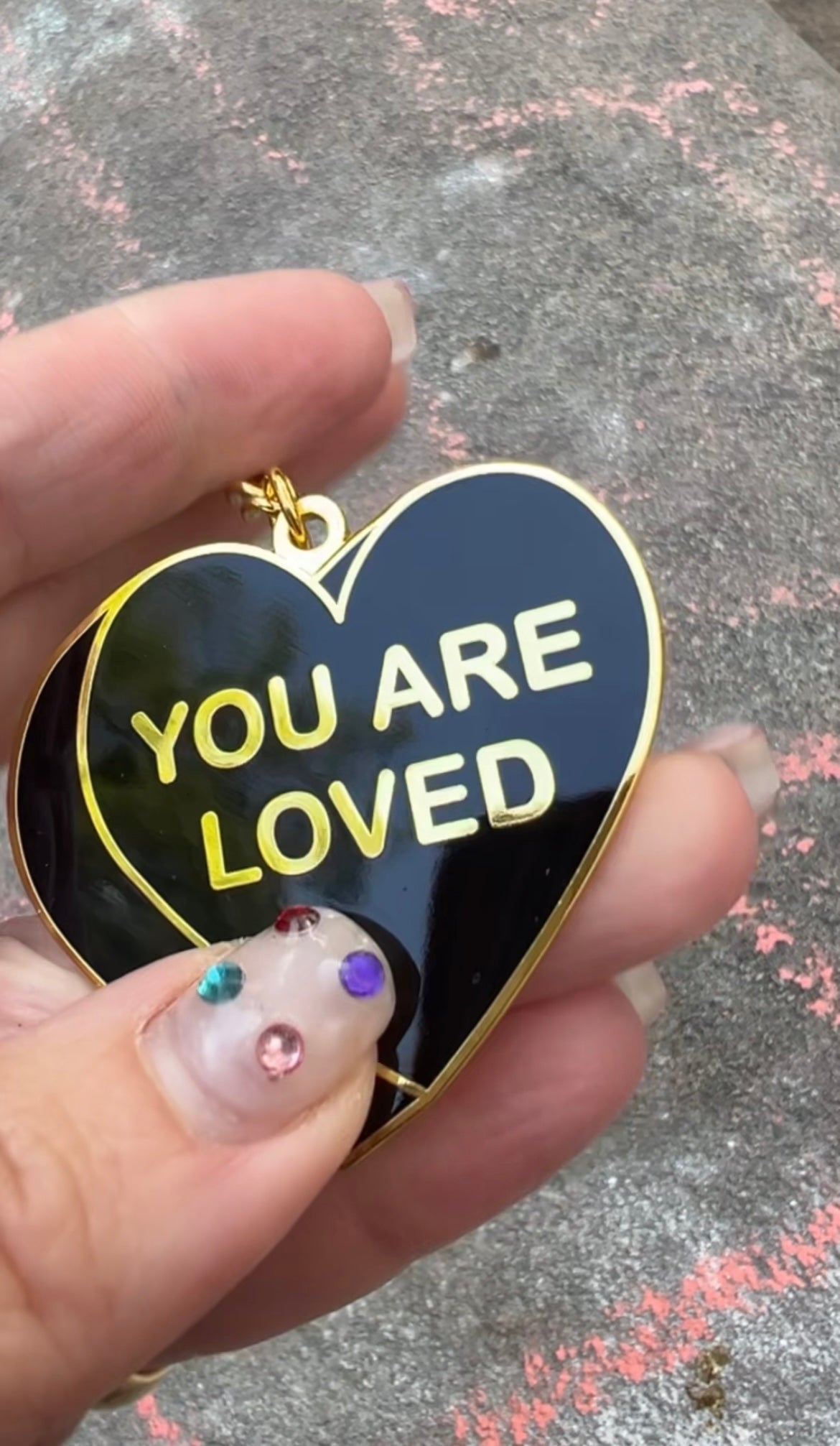 YOU ARE LOVED Keychain BIG Gold or Silver