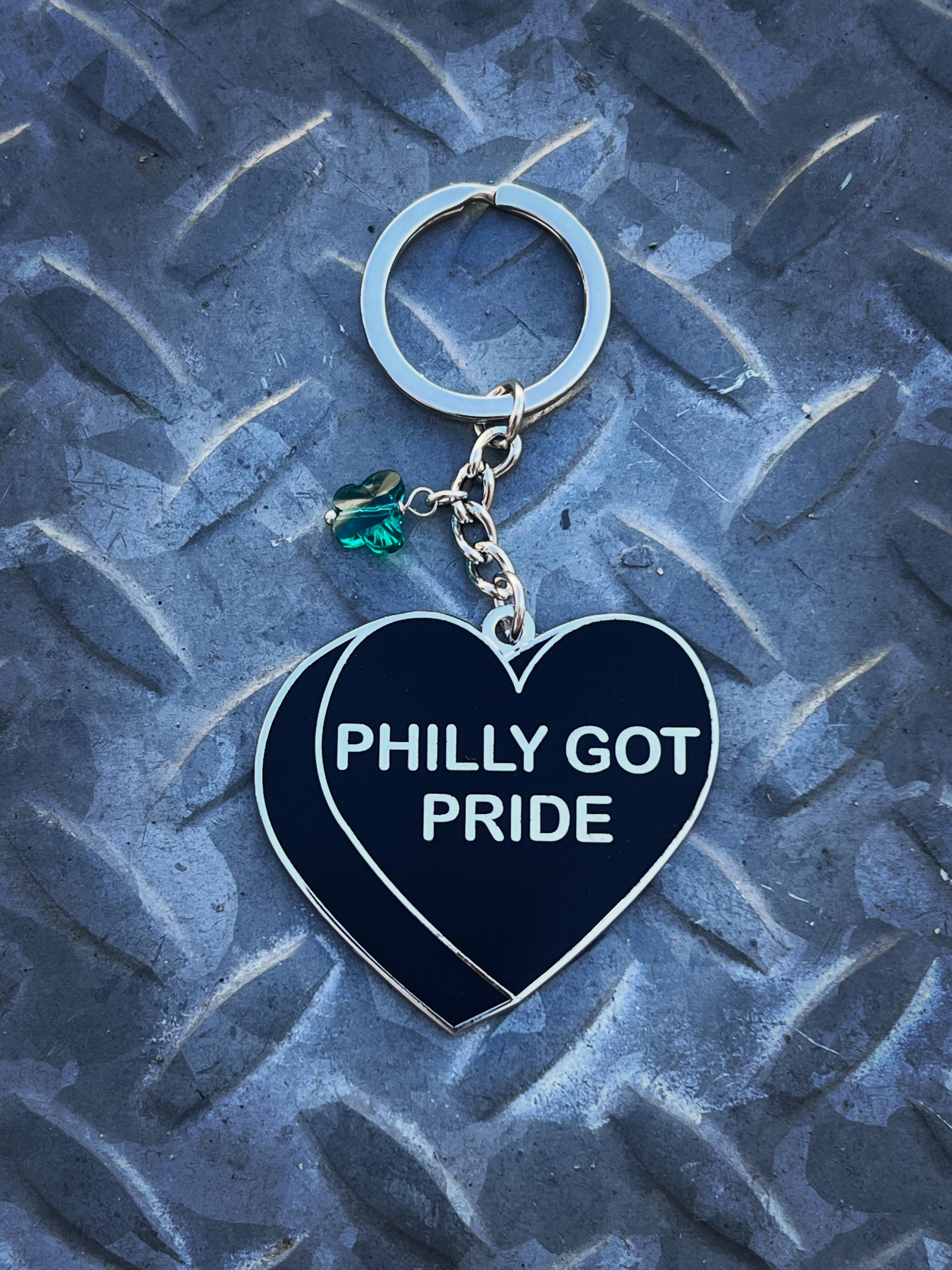 PHILLY GOT PRIDE Embellished Keychain Bag Charm BIG Gold or Silver