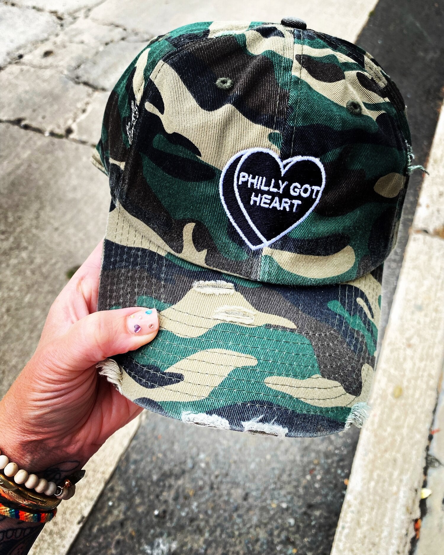 PHILLY GOT HEART Goth Heart Dad Hat, XO