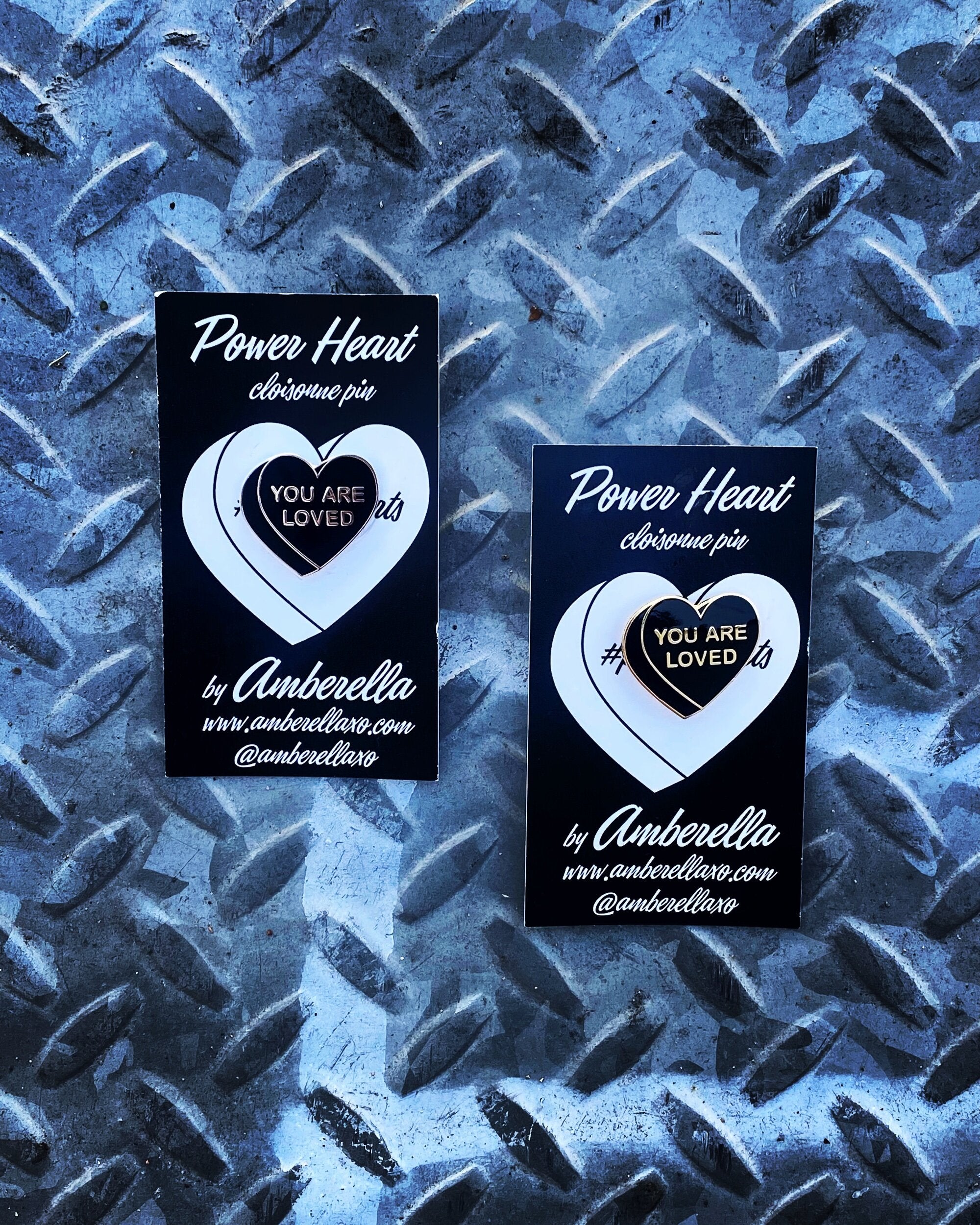 Goth or Power Heart Hard Enamel Cloisonne Pin