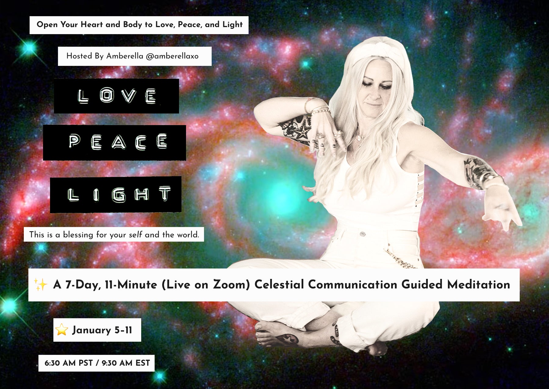 7 Days of LOVE, PEACE, & LIGHT ⭐️ Celestial Communication Meditation Jan 5-11th 2026 11 mins