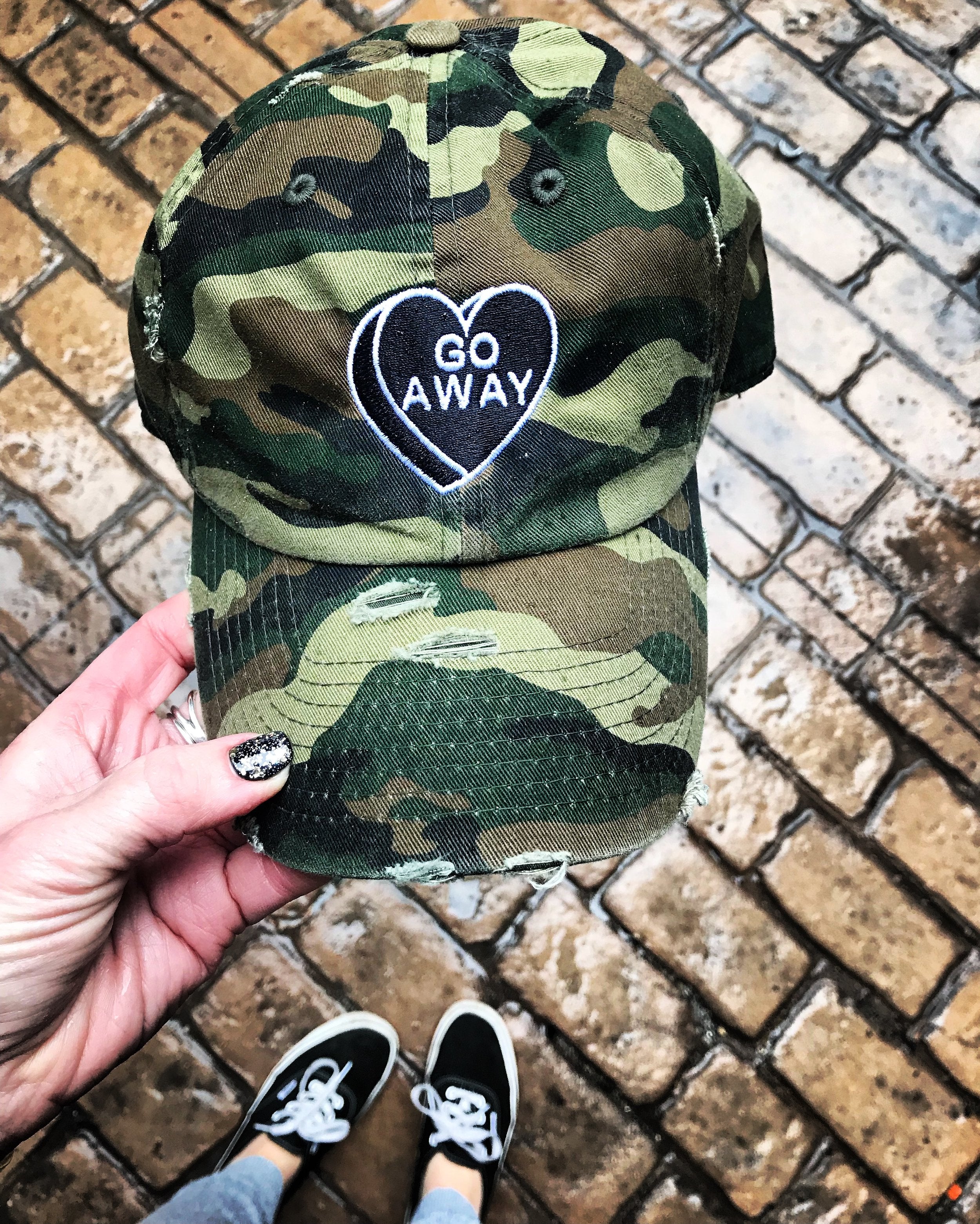 GO AWAY Goth Heart Dad Hat, XO