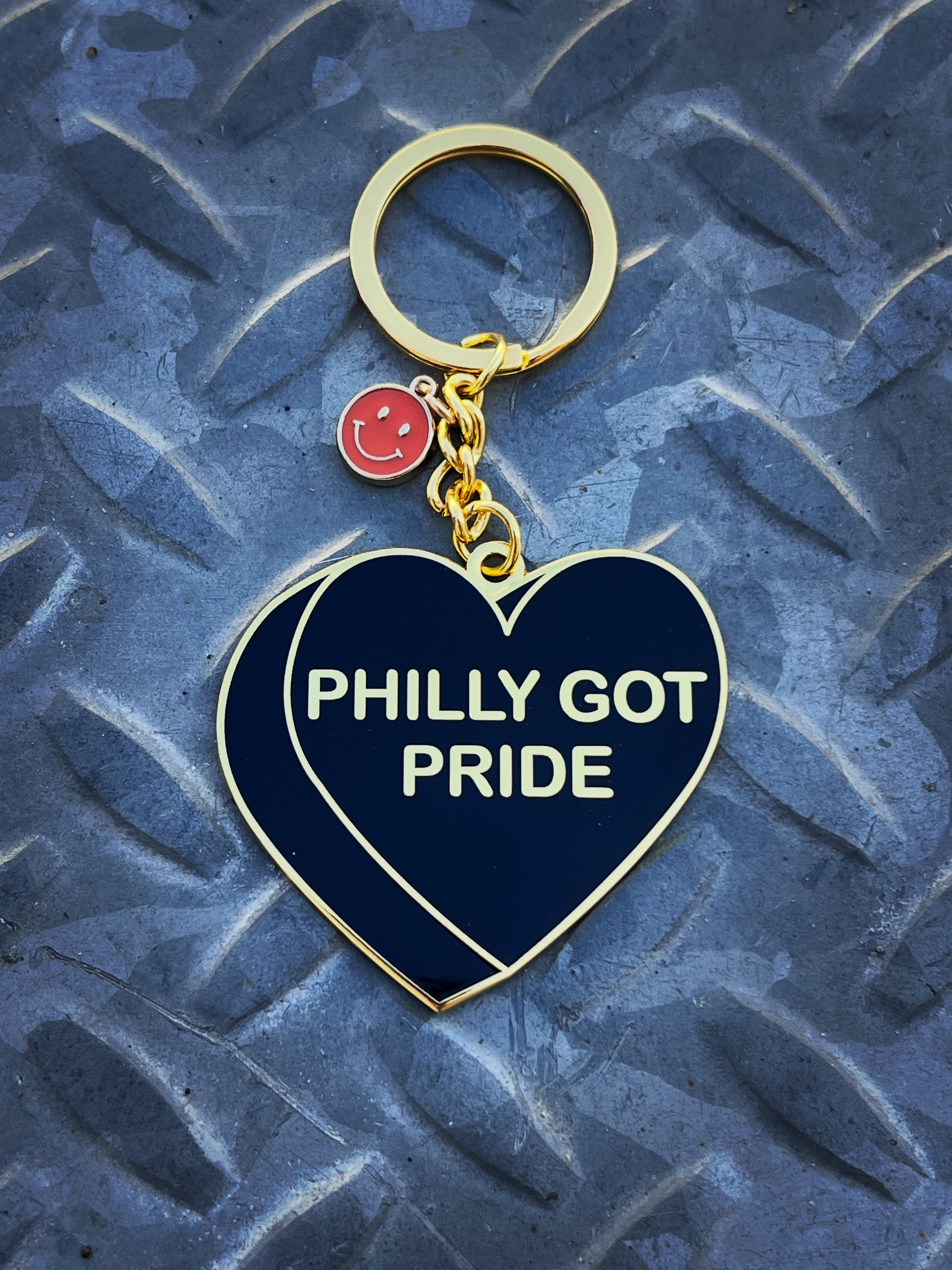 PHILLY GOT PRIDE Embellished Keychain Bag Charm BIG Gold or Silver